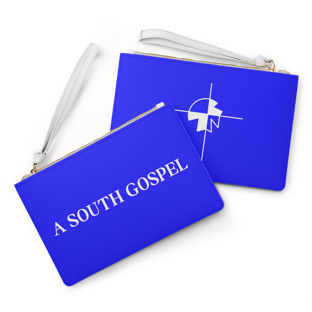 Clutch Bag — Blue Faith Wristlet with Cross Emblem