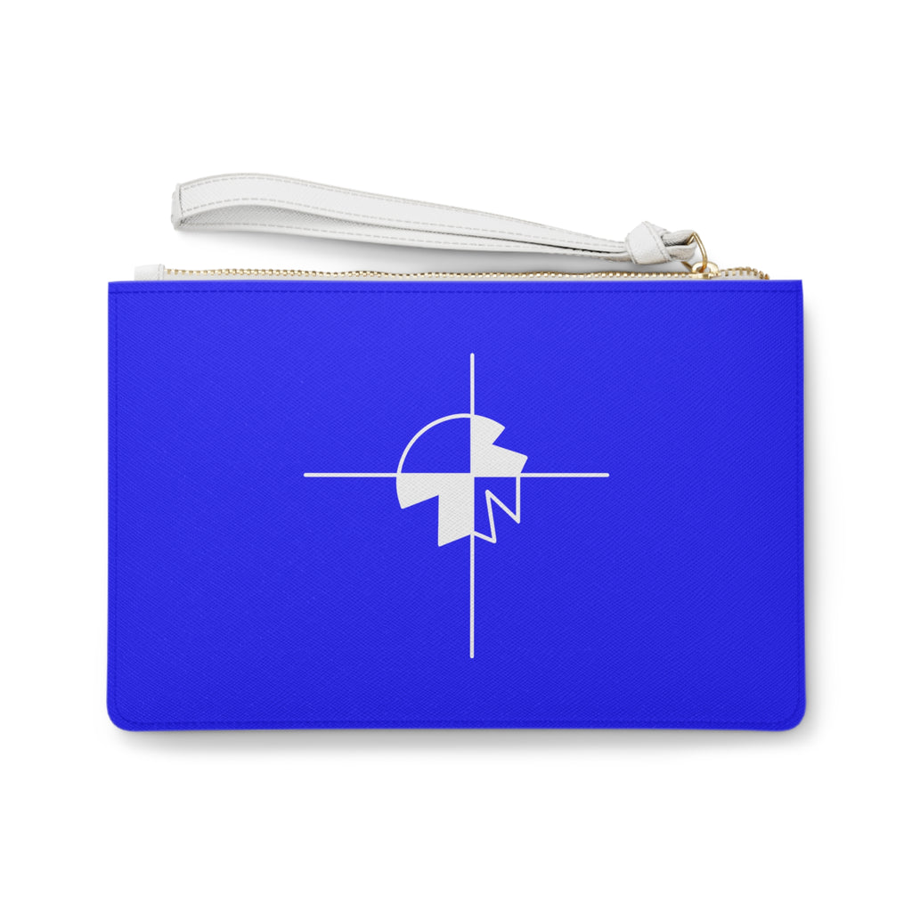 Clutch Bag — Blue Faith Wristlet with Cross Emblem